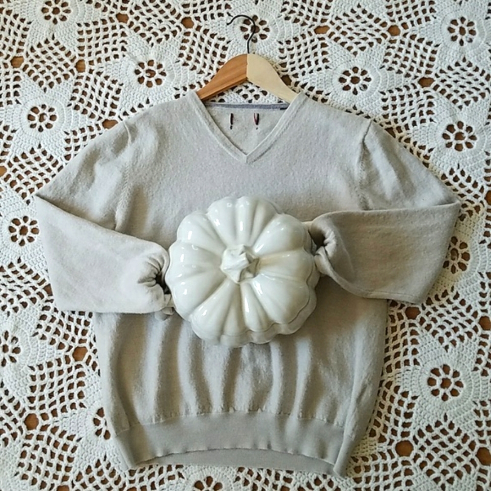 Merino Wool Classic Casual V-neck Pullover